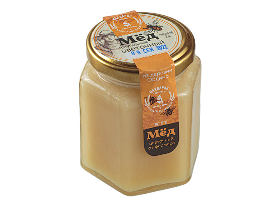 Мёд цветочный из деревни Ордино 250 гр.