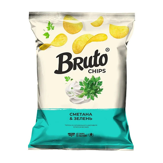 Чипсы BRUTO «Сметана&зелень» 120 гр.